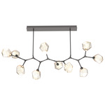 Gem Large Modern Branch Chandelier - Graphite / Amber