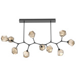 Gem Large Modern Branch Chandelier - Matte Black / Bronze