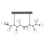 Gem Modern Branch Chandelier - Matte Black / Clear