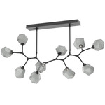 Gem Modern Branch Chandelier - Matte Black / Smoke