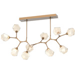 Gem Modern Branch Chandelier - Novel Brass / Amber