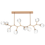 Gem Large Modern Branch Chandelier - Novel Brass / Clear