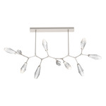 Aalto Linear Modern Branch Chandelier - Beige Silver / Optic Ribbed Clear