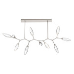 Rock Crystal Large Modern Branch Chandelier - Metallic Beige Silver / Chilled Clear