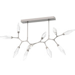 Rock Crystal Modern Branch Chandelier - Beige Silver / Chilled Clear