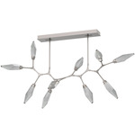 Rock Crystal Modern Branch Chandelier - Beige Silver / Chilled Smoke