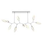 Rock Crystal Large Modern Branch Chandelier - Classic Silver / Chilled Amber