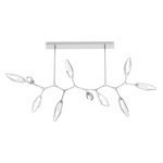 Rock Crystal Large Modern Branch Chandelier - Classic Silver / Chilled Clear