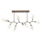 Rock Crystal Large Modern Branch Chandelier - Flat Bronze / Chilled Amber