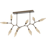 Rock Crystal Modern Branch Chandelier - Flat Bronze / Chilled Bronze