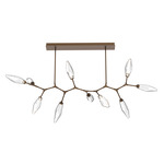 Rock Crystal Large Modern Branch Chandelier - Flat Bronze / Chilled Clear
