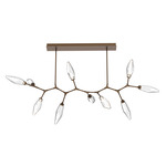 Rock Crystal Modern Branch Chandelier - Flat Bronze / Chilled Clear