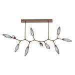 Rock Crystal Large Modern Branch Chandelier - Flat Bronze / Chilled Smoke