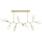 Rock Crystal Modern Branch Chandelier - Gilded Brass / Chilled Amber