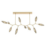 Rock Crystal Modern Branch Chandelier - Gilded Brass / Chilled Bronze