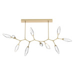 Rock Crystal Large Modern Branch Chandelier - Gilded Brass / Chilled Clear