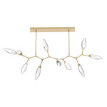 Rock Crystal Modern Branch Chandelier - Gilded Brass / Chilled Clear