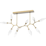 Rock Crystal Modern Branch Chandelier - Gilded Brass / Chilled Clear