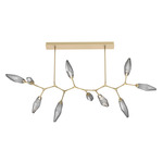 Rock Crystal Large Modern Branch Chandelier - Gilded Brass / Chilled Smoke