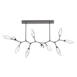 Rock Crystal Large Modern Branch Chandelier - Graphite / Chilled Clear