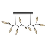 Rock Crystal Large Modern Branch Chandelier - Matte Black / Chilled Bronze