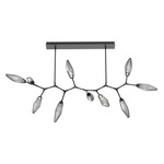 Rock Crystal Large Modern Branch Chandelier - Matte Black / Chilled Smoke