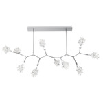 Blossom Large Modern Branch Chandelier - Classic Silver / Clear