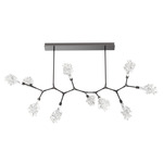 Blossom Large Modern Branch Chandelier - Graphite / Clear