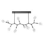 Blossom Large Modern Branch Chandelier - Matte Black / Clear