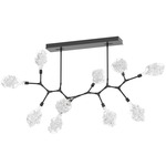 Blossom Large Modern Branch Chandelier - Matte Black / Clear