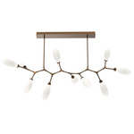 Fiori Modern Branch Chandelier - Flat Bronze / Fiori White