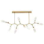 Fiori Modern Branch Chandelier - Gilded Brass / White