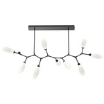 Fiori Modern Branch Chandelier - Matte Black / White