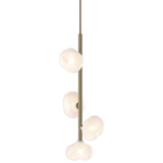 Ume Vertical Pendant - Soft Gold / Frosted