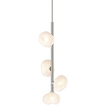 Ume Vertical Pendant - Sterling / Frosted