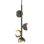 Brooklyn Vertical Pendant - Dark Smoke / Modern Brass