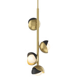 Brooklyn Vertical Pendant - Modern Brass / Black