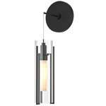 Exos Wall Sconce - Black / Clear / Opal