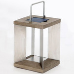 Blade Outdoor Solar Lantern - Weathered Teak / Stainless Steel