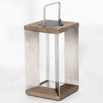 Blade Outdoor Solar Lantern - Weathered Teak / Stainless Steel