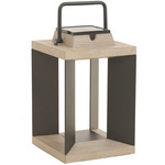 Blade Outdoor Solar Lantern - Weathered Teak / Black