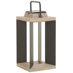 Blade Outdoor Solar Lantern - Weathered Teak / Black