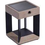 Blade Outdoor Solar Portable Table Lamp - Weathered Teak / Black