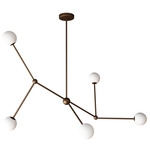 Atomo Chandelier - Luxury Bronze / Opal White