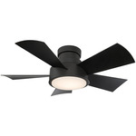 Vox Flush Smart Ceiling Fan with Light - Matte Black / Matte Black