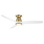 Skylark Flush Smart Ceiling Fan with Light - Soft Brass / Matte White