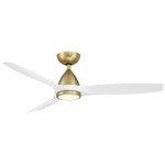 Skylark Smart Ceiling Fan with Light - Soft Brass / Matte White