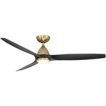 Skylark Smart Ceiling Fan with Light - Soft Brass / Matte Black
