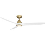Skylark Smart Ceiling Fan with Light - Soft Brass / Matte White