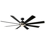 Aura Smart Ceiling Fan with Light - Brushed Nickel / Matte Black / Matte Black